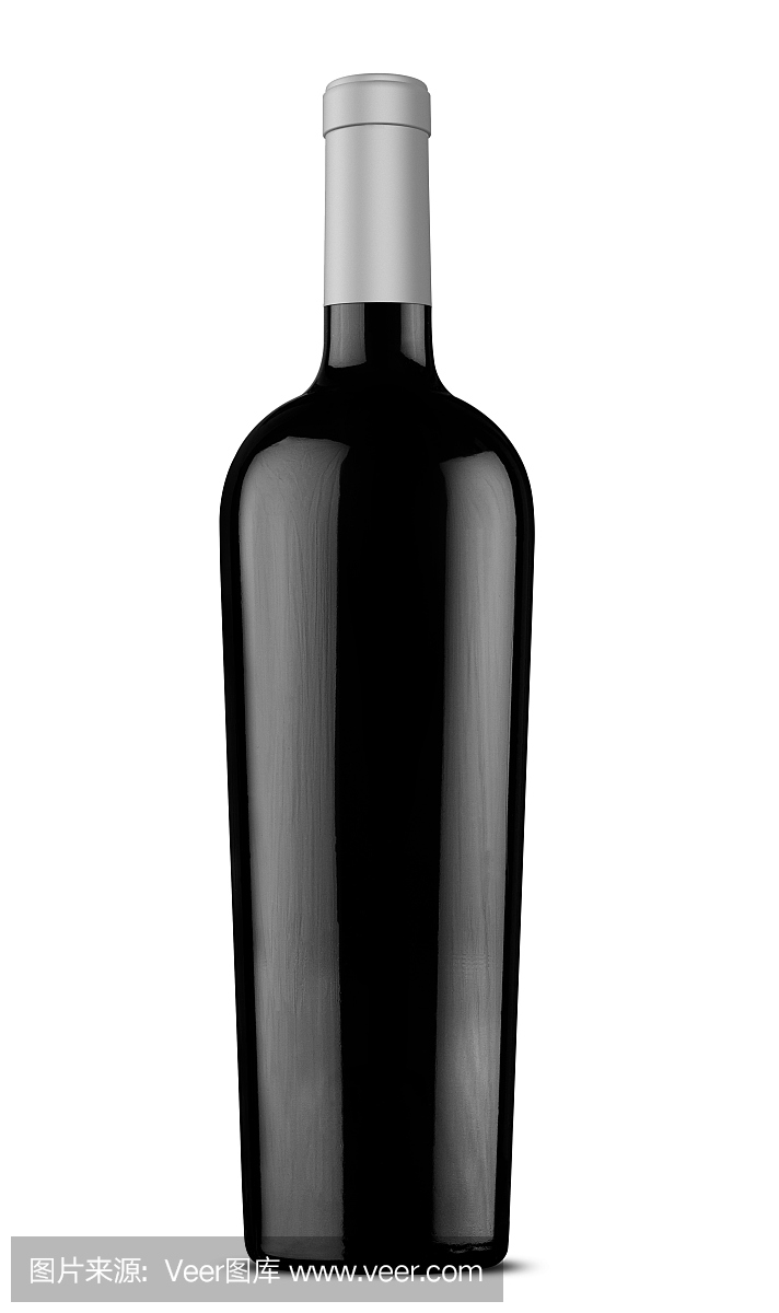 3d插图黑色酒瓶与银盖